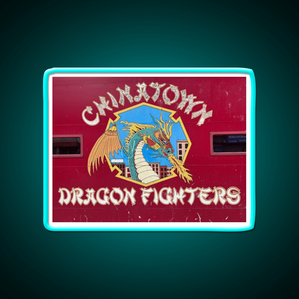 Chinatown Dragon Fighters Asian Cultural Led Neon Sign Rgb Color - Shineneon
