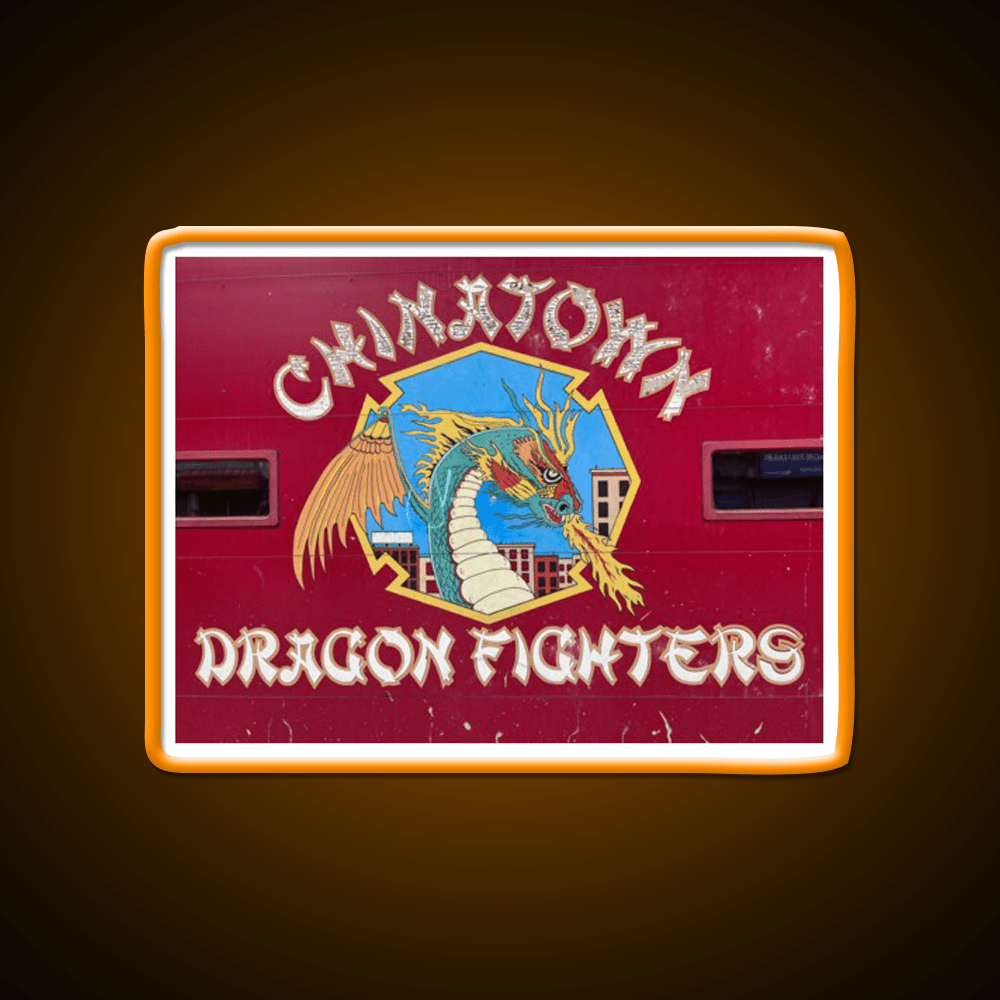 Chinatown Dragon Fighters Asian Cultural Led Neon Sign Rgb Color - Shineneon
