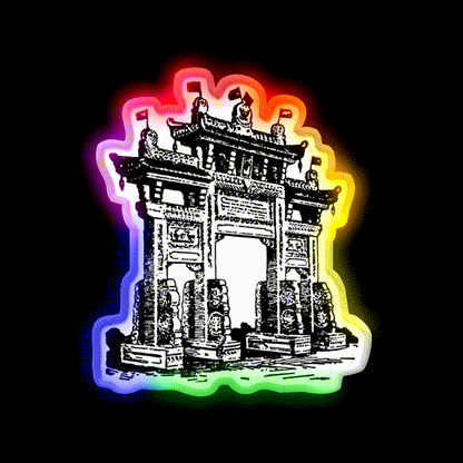 Chinatown Gate Asian Cultural Led Neon Sign Rgb Color - LED neon sign close-up detail