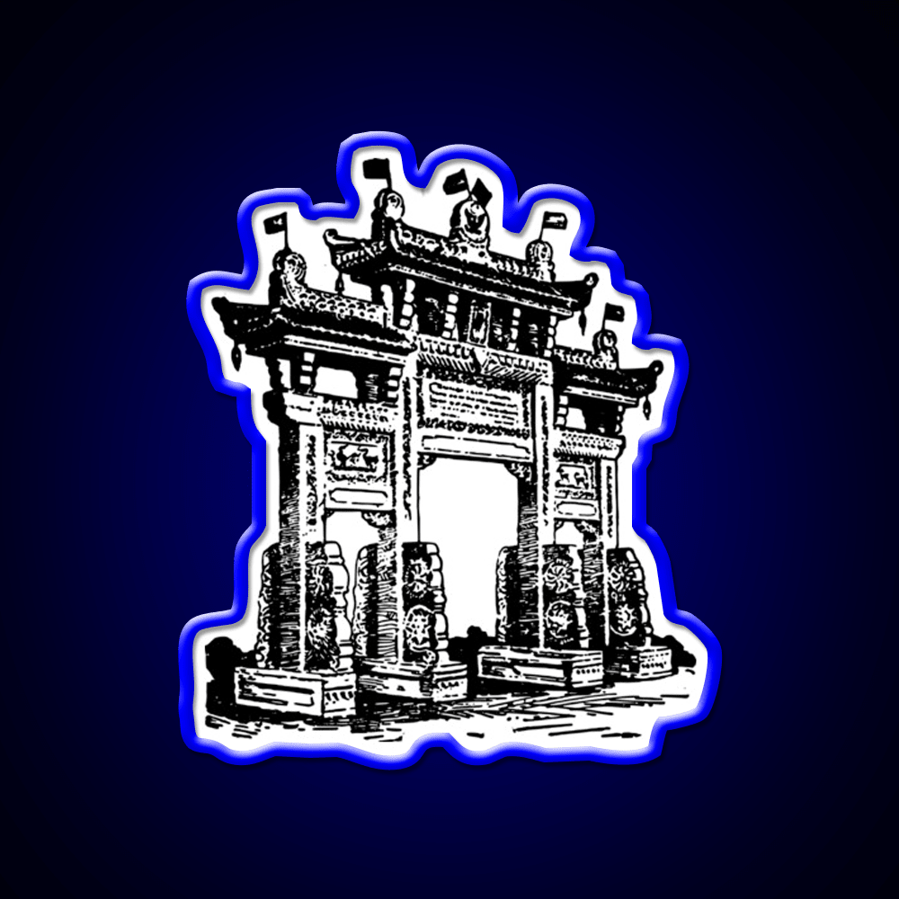 Chinatown Gate Asian Cultural Led Neon Sign Rgb Color - Shineneon