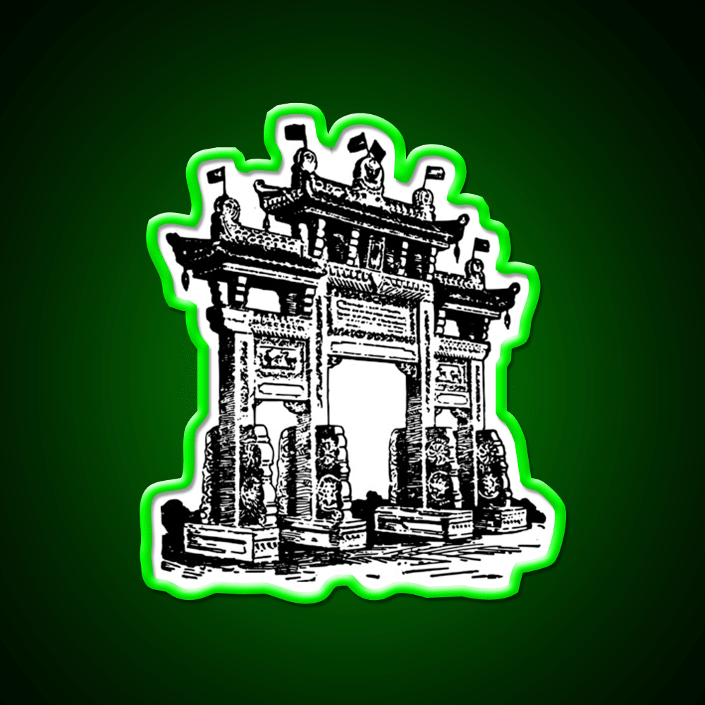 Chinatown Gate Asian Cultural Led Neon Sign Rgb Color - Shineneon