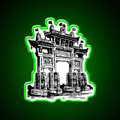 Chinatown Gate Asian Cultural Led Neon Sign Rgb Color - Shineneon