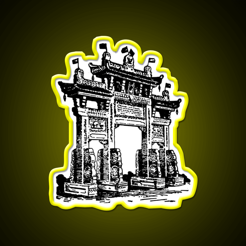Chinatown Gate Asian Cultural Led Neon Sign Rgb Color - Shineneon