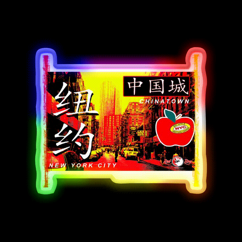 Chinatown In New York Asian Cultural Led Neon Sign Rgb Color - LED neon sign close-up detail
