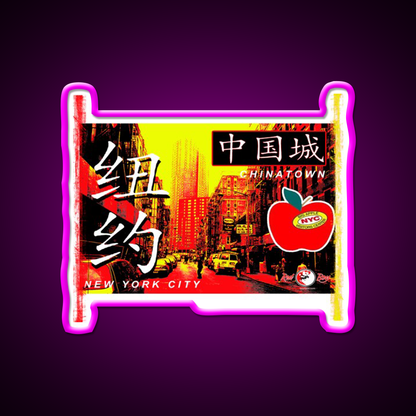 Chinatown In New York Asian Cultural Led Neon Sign Rgb Color - Neon sign mounted on wall in room