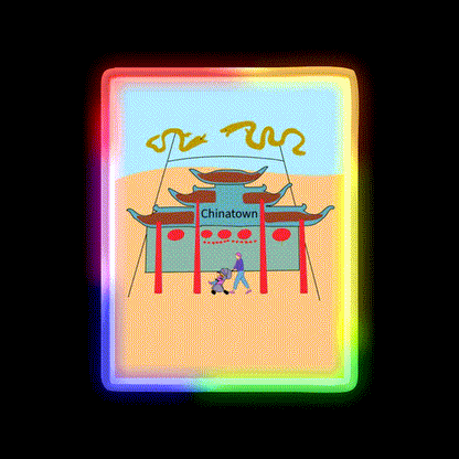 Chinatown Los Angeles Asian Cultural Led Neon Sign Rgb Color - LED neon sign close-up detail