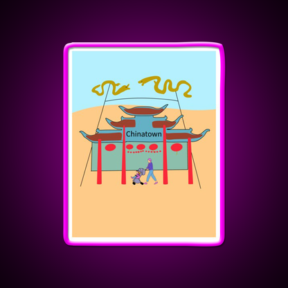 Chinatown Los Angeles Asian Cultural Led Neon Sign Rgb Color - Neon sign mounted on wall in room
