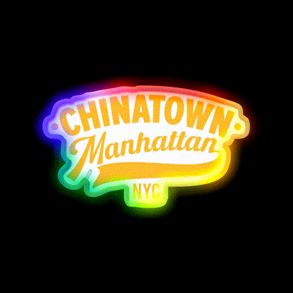Chinatown Manhattan Where East Meets West Asian Cultural Led Neon Sign Rgb Color - LED neon sign close-up detail