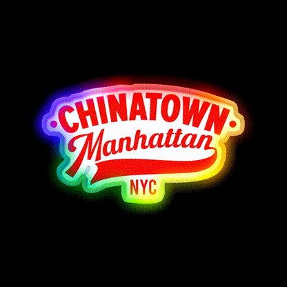 Chinatown Manhattan Where East Meets West Asian Cultural Led Neon Sign Home Rgb Color - LED neon sign close-up detail