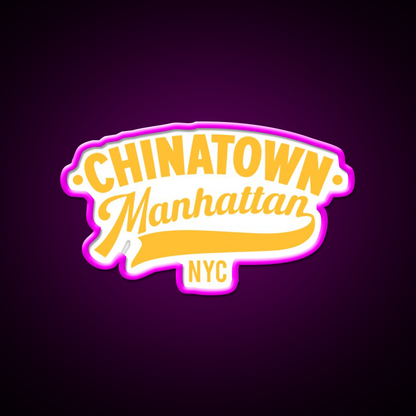 Chinatown Manhattan Where East Meets West Asian Cultural Led Neon Sign Rgb Color - Neon sign mounted on wall in room