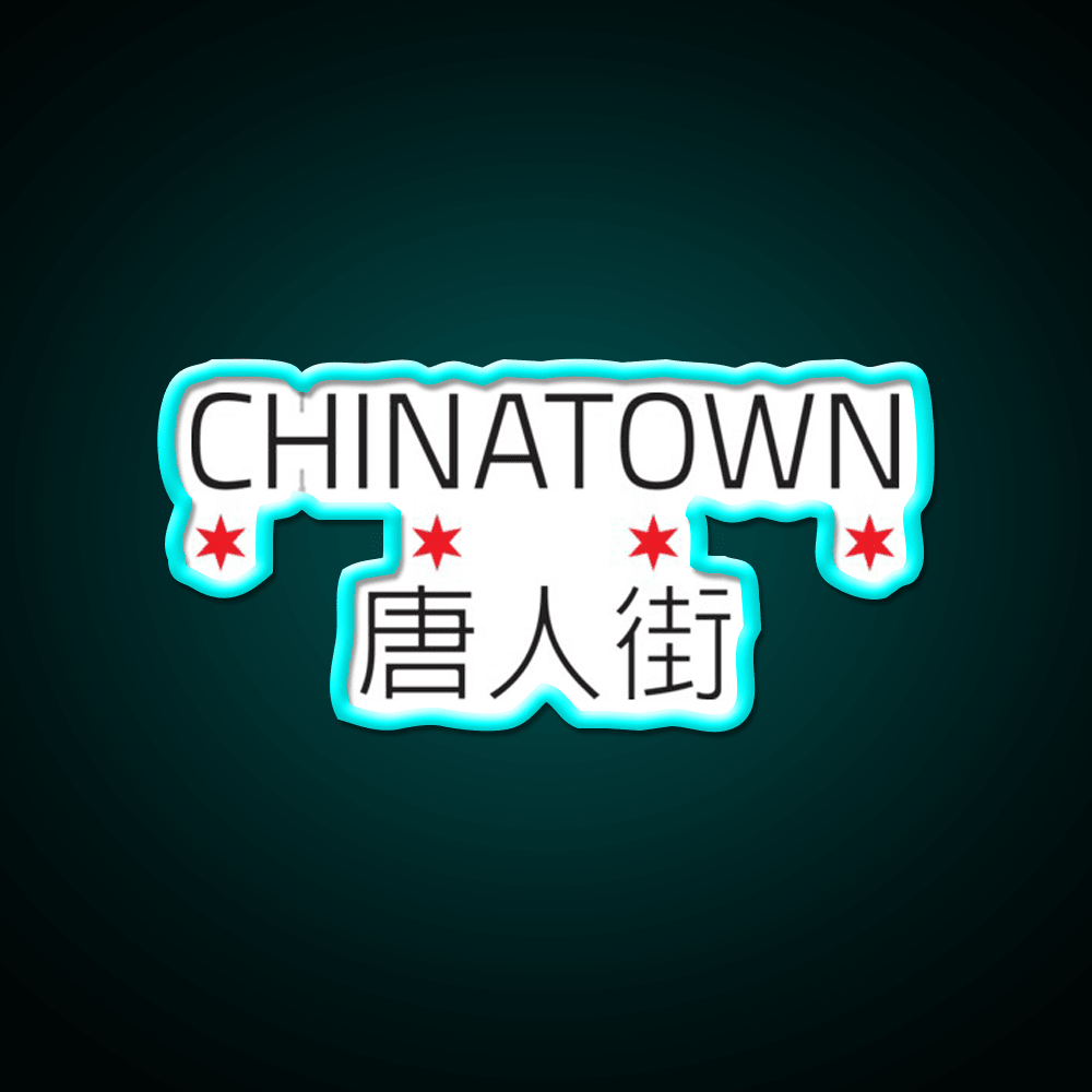 Chinatown Neighborhood Tee Asian Cultural Led Neon Sign Rgb Color - Shineneon