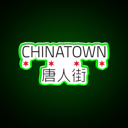Chinatown Neighborhood Tee Asian Cultural Led Neon Sign Rgb Color - Shineneon