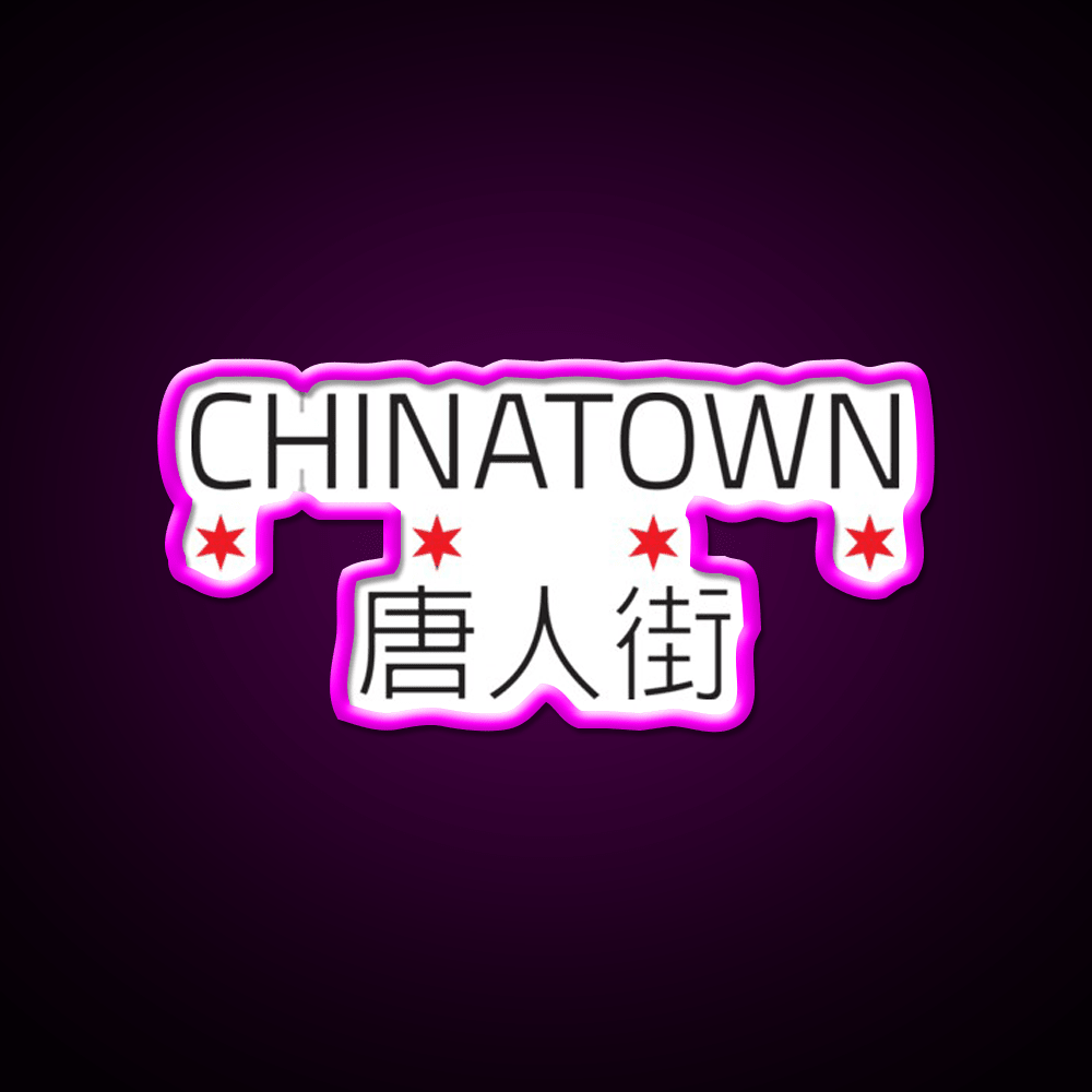Chinatown Neighborhood Tee Asian Cultural Led Neon Sign Rgb Color - Shineneon