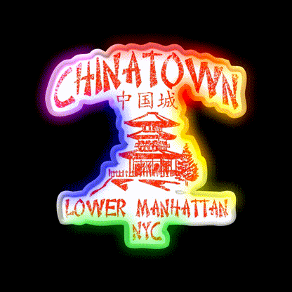 Chinatown Nyc Asian Cultural Led Neon Sign Rgb Color - LED neon sign close-up detail