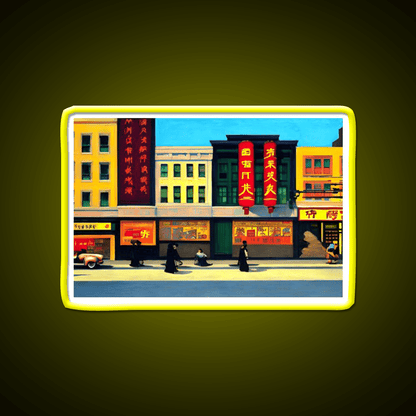 Chinatown Nyc Edward Hopper Style Asian Cultural Led Neon Sign Rgb Color - Shineneon