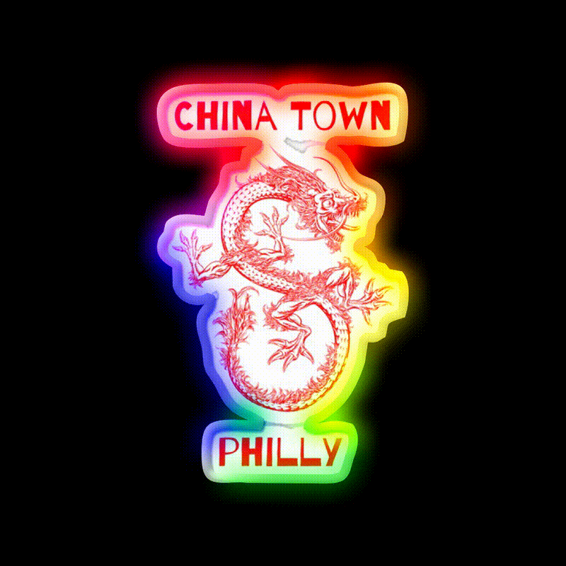 Chinatown Philly Asian Cultural Led Neon Sign Rgb Color - LED neon sign close-up detail