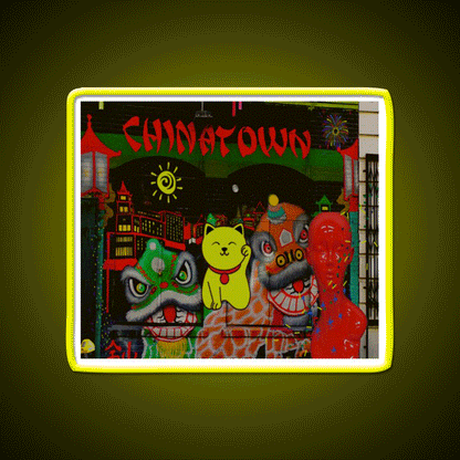 Chinatown Postcard Asian Cultural Led Neon Sign Rgb Color - Custom LED neon sign front view