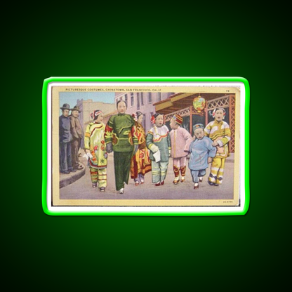 Chinatown San Francisco Antique Postcard Asian Cultural Led Neon Sign Rgb Color - LED neon sign view 8