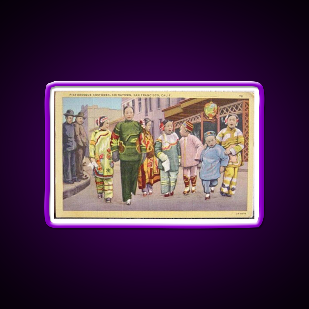 Chinatown San Francisco Antique Postcard Asian Cultural Led Neon Sign Rgb Color - LED neon sign view 9