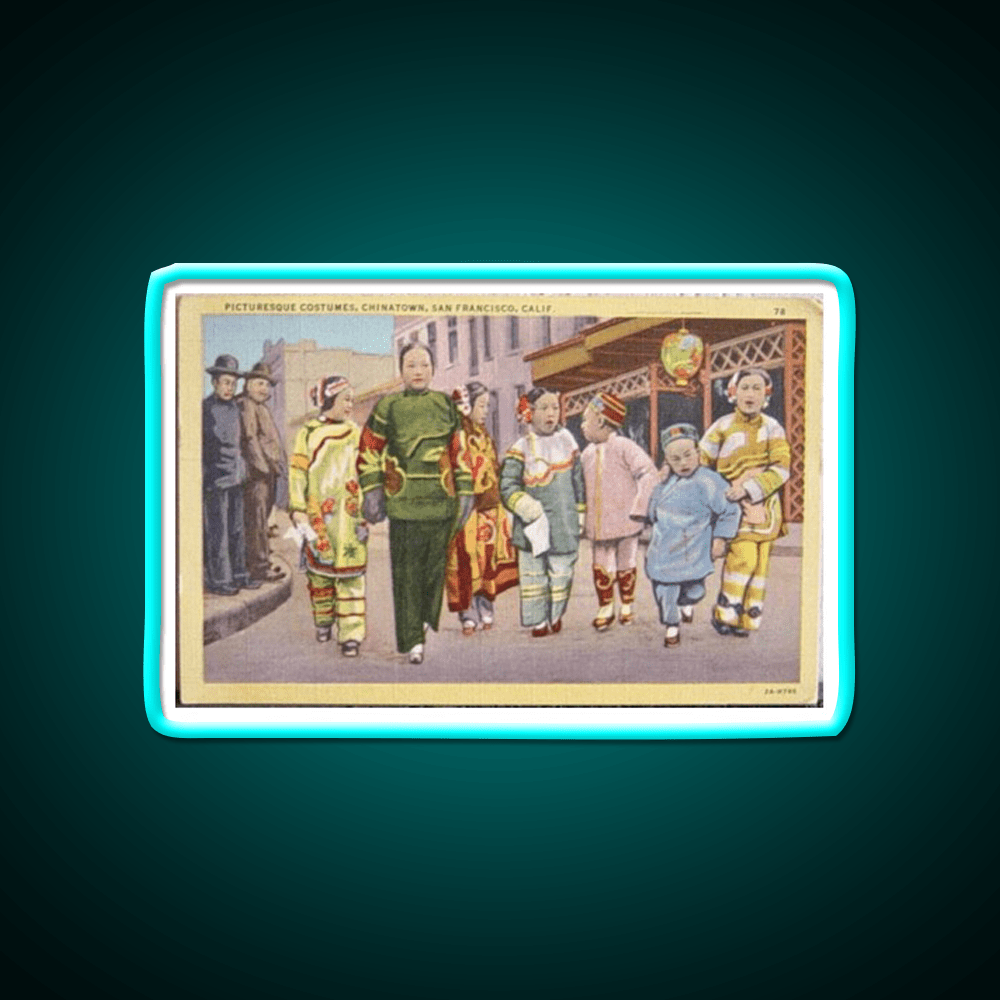 Chinatown San Francisco Antique Postcard Asian Cultural Led Neon Sign Rgb Color - Shineneon