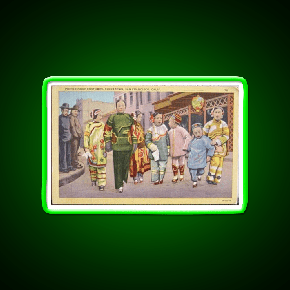 Chinatown San Francisco Antique Postcard Asian Cultural Led Neon Sign Rgb Color - Shineneon