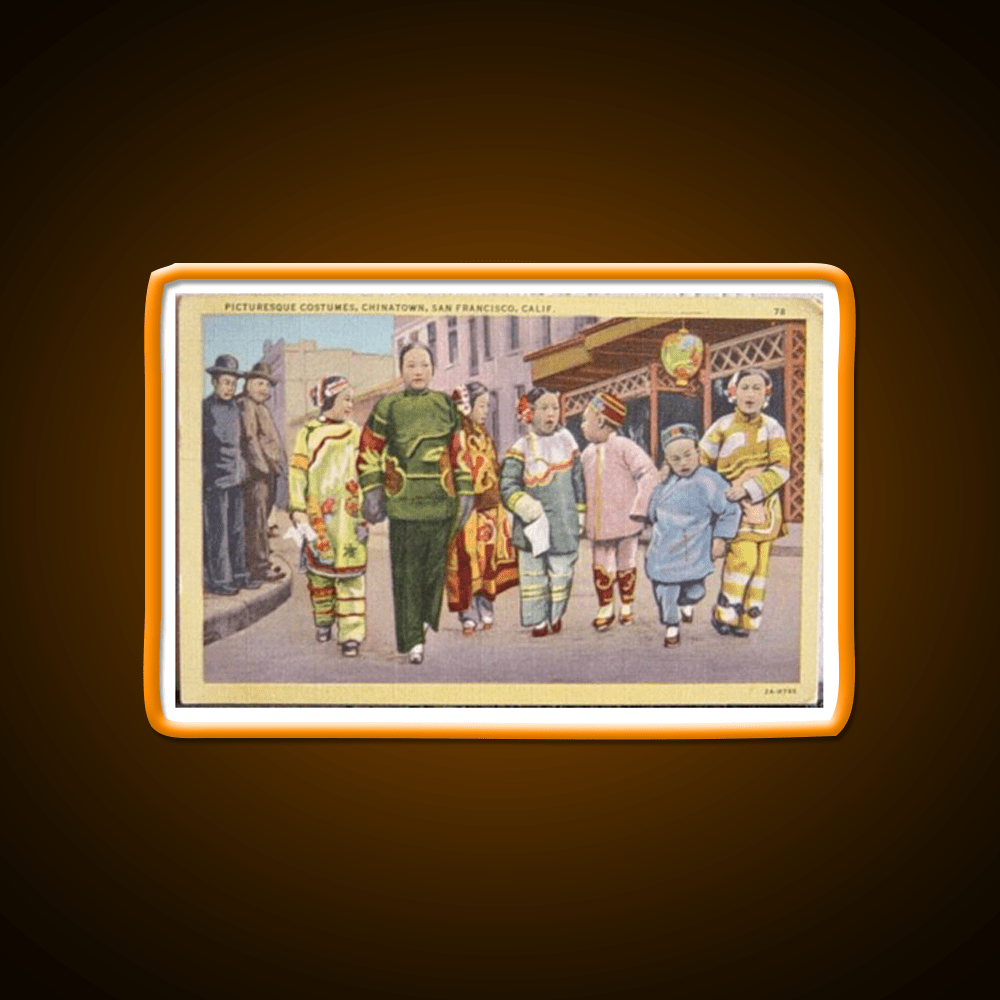 Chinatown San Francisco Antique Postcard Asian Cultural Led Neon Sign Rgb Color - Shineneon