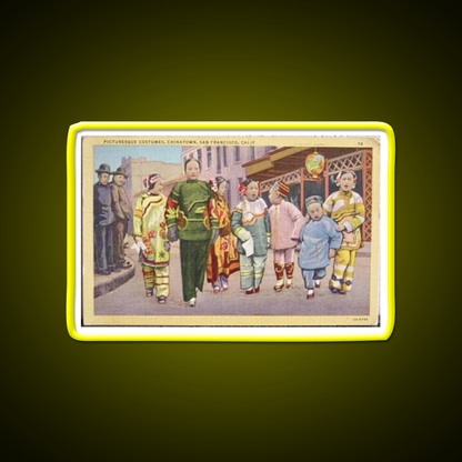 Chinatown San Francisco Antique Postcard Asian Cultural Led Neon Sign Rgb Color - LED neon sign view 7