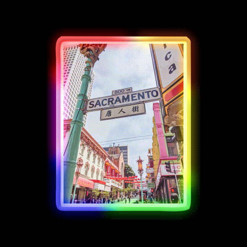 Chinatown San Francisco California Type A Asian Cultural Led Neon Sign Rgb Color - LED neon sign close-up detail