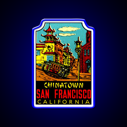 Chinatown San Francisco Vintage Travel Decal Asian Cultural Led Neon Sign Rgb Color - LED neon sign view 5