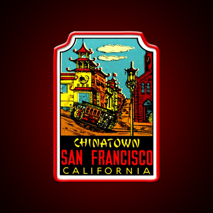 Chinatown San Francisco Vintage Travel Decal Asian Cultural Led Neon Sign Rgb Color - LED neon sign view 10