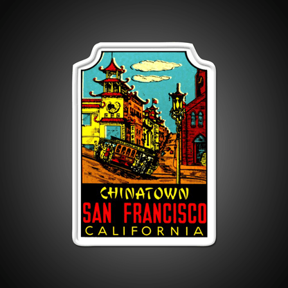 Chinatown San Francisco Vintage Travel Decal Asian Cultural Led Neon Sign Rgb Color - Shineneon