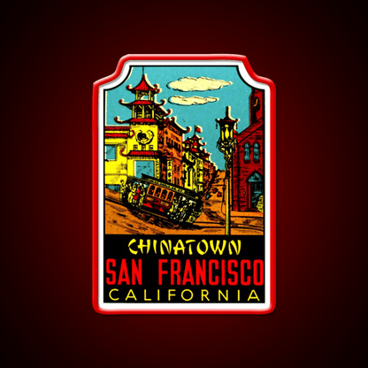 Chinatown San Francisco Vintage Travel Decal Asian Cultural Led Neon Sign Rgb Color - Shineneon