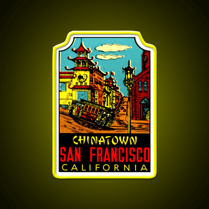 Chinatown San Francisco Vintage Travel Decal Asian Cultural Led Neon Sign Rgb Color - Shineneon