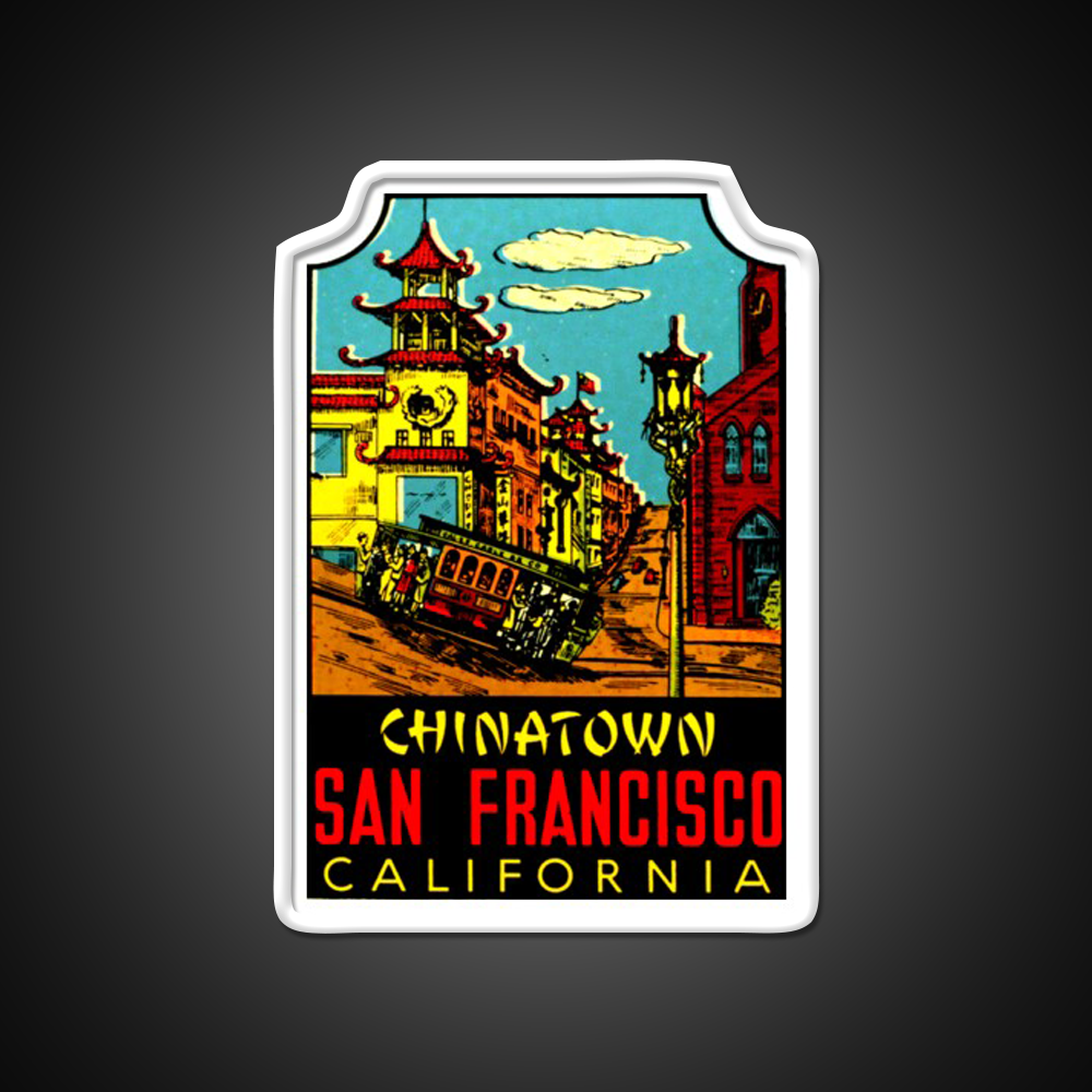 Chinatown San Francisco Vintage Travel Decal Asian Cultural Led Neon Sign Rgb Color - LED neon sign view 11