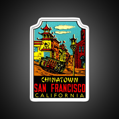 Chinatown San Francisco Vintage Travel Decal Asian Cultural Led Neon Sign Rgb Color - LED neon sign view 11