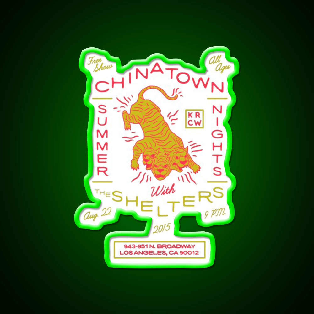 Chinatown Tigers Asian Cultural Led Neon Sign Rgb Color - Shineneon