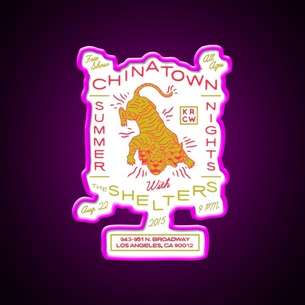 Chinatown Tigers Asian Cultural Led Neon Sign Rgb Color - Shineneon
