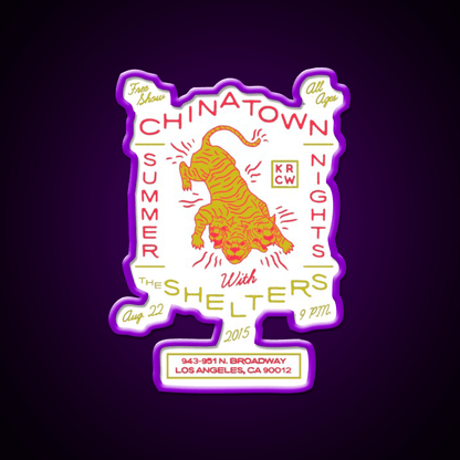 Chinatown Tigers Asian Cultural Led Neon Sign Rgb Color - Shineneon