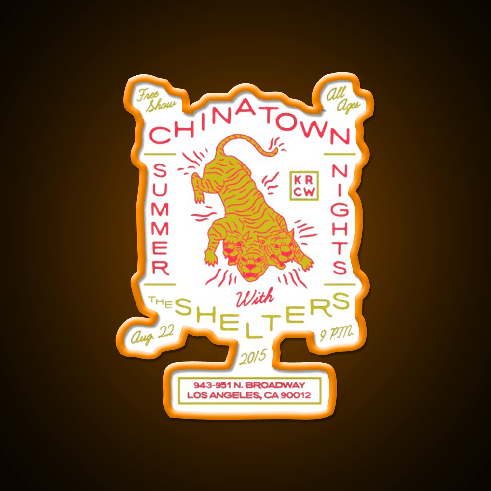 Chinatown Tigers Asian Cultural Led Neon Sign Rgb Color - Shineneon