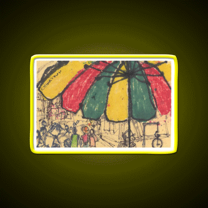 Chinatown Umbrella Asian Cultural Led Neon Sign Rgb Color - Custom LED neon sign front view