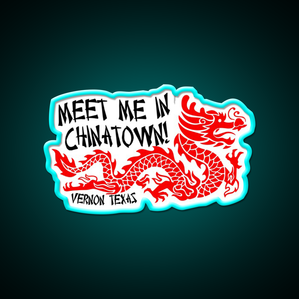 Chinatown Vernon Texas Asian Cultural Led Neon Sign Rgb Color - Size and dimension reference