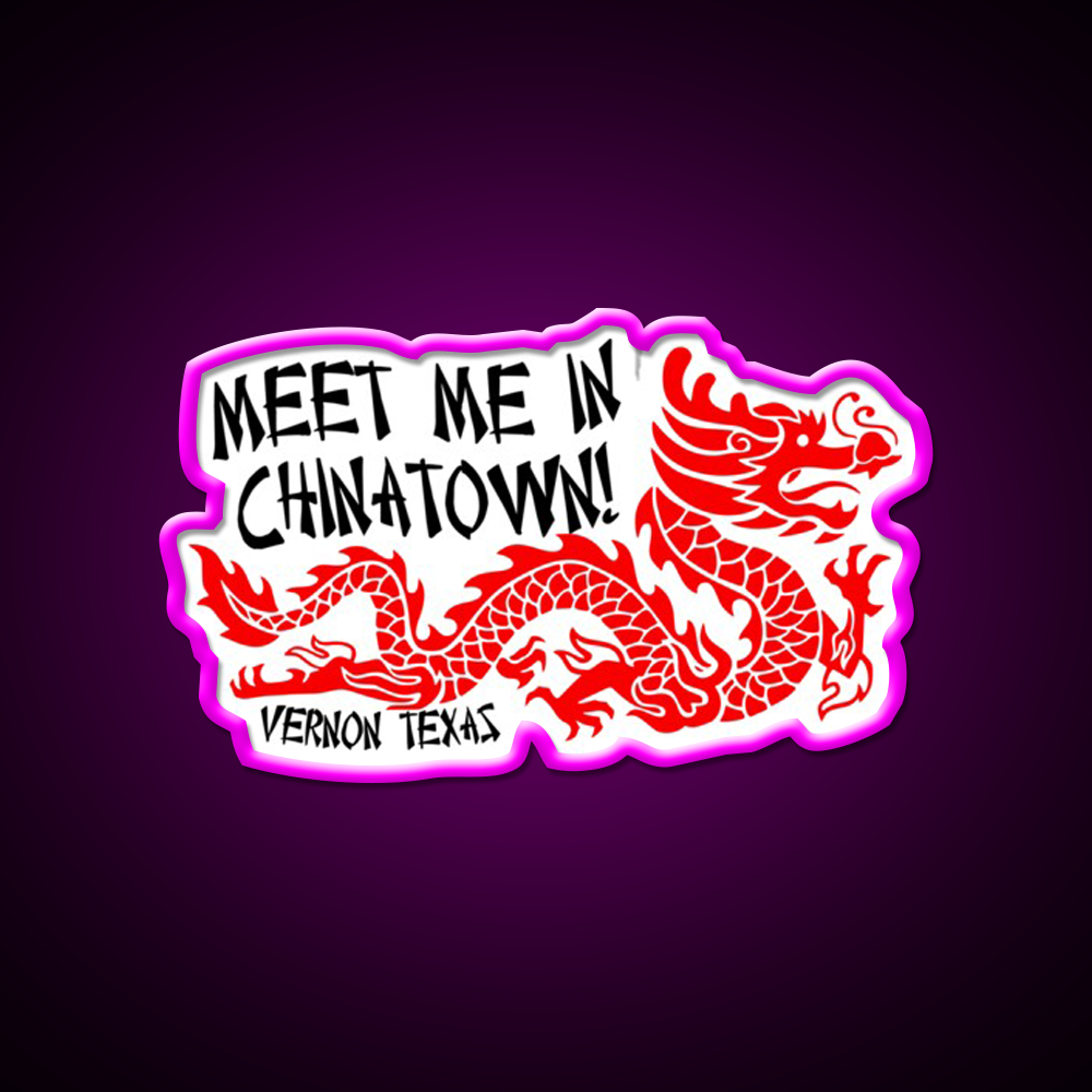 Chinatown Vernon Texas Asian Cultural Led Neon Sign Rgb Color - Neon sign mounted on wall in room