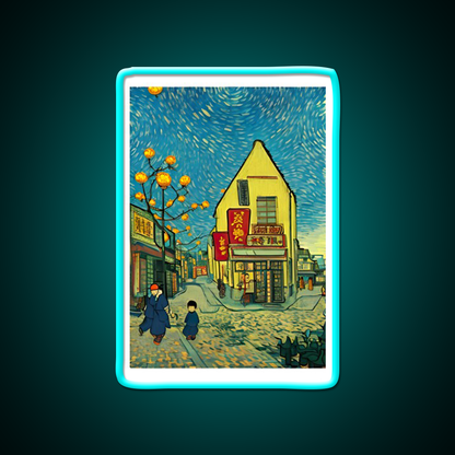 Chinatown Vincent Van Gogh Style Asian Cultural Led Neon Sign Rgb Color - Size and dimension reference