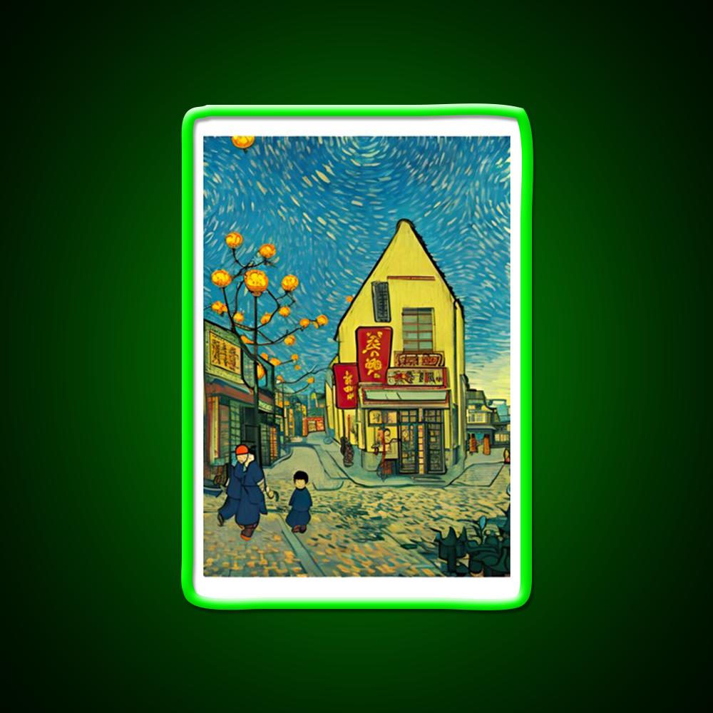 Chinatown Vincent Van Gogh Style Asian Cultural Led Neon Sign Rgb Color - LED neon sign view 8
