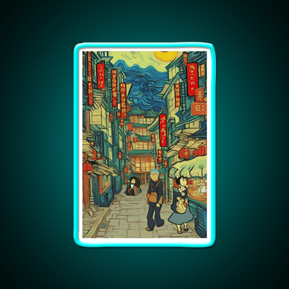 Chinatown Vincent Van Gogh Style Asian Cultural Led Neon Sign Wall Art Rgb Color - Shineneon