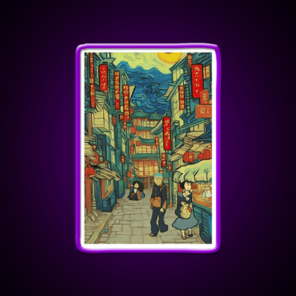 Chinatown Vincent Van Gogh Style Asian Cultural Led Neon Sign Wall Art Rgb Color - Shineneon