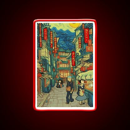 Chinatown Vincent Van Gogh Style Asian Cultural Led Neon Sign Wall Art Rgb Color - Shineneon