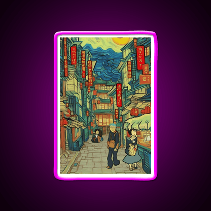 Chinatown Vincent Van Gogh Style Asian Cultural Led Neon Sign Wall Art Rgb Color - Shineneon