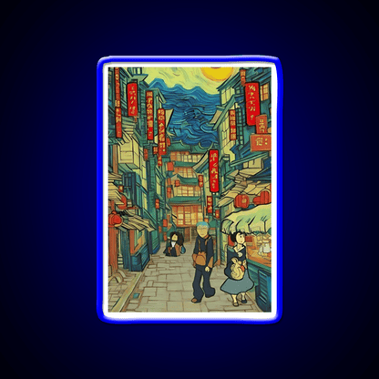 Chinatown Vincent Van Gogh Style Asian Cultural Led Neon Sign Wall Art Rgb Color - Shineneon