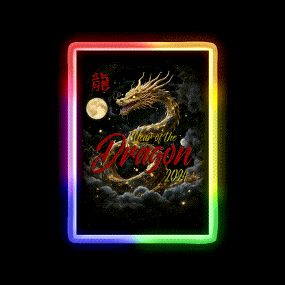 Chinese Asian Zodiac Lunar New Year Asian Cultural Led Neon Sign Rgb Color - LED neon sign close-up detail